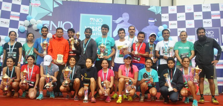 एनआयओ व्हिजन मॅराथॉन स्पर्धेत अनुज करकरे, तान्या मेरी, अशोक नाथ, कविता रेड्डी यांना विजेतेपद