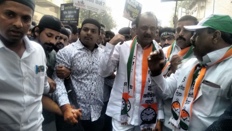 बिबट्याला मारणे हे मंत्र्यांचे काम आहे का ?-हल्लाबोल मोर्चा दरम्यान अजित पवारांची टीका