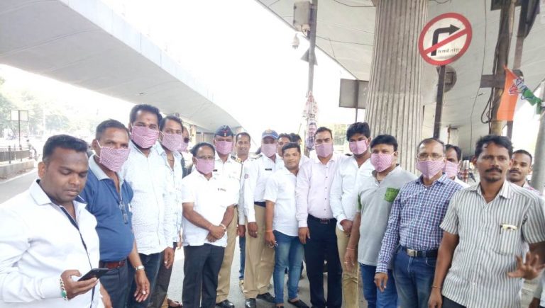 ‘माय अर्थ फाऊंडेशन’, ‘एचआर फोरम’, भारतीय कामगार सेनेच्यावतीने प्रदूषण रोधक मास्कचे वाटप