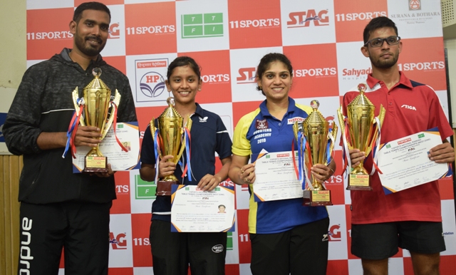 टेबल टेनिस अचंता शरथ कमल, मधुरीका पाटकर, श्रीजा अकुला, मनुष शाह यांना विजेतेपद