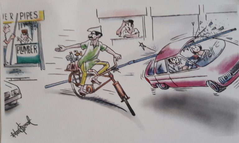 व्यंगचित्रांच्या माध्यमातून वाहतूक नियम पाळण्याचे आवाहन….स्नेह्यांनी जागविल्या मंगेश तेंडुलकरांच्या स्मृती….