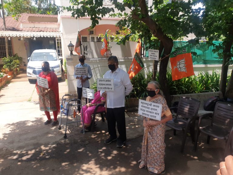 निष्क्रीय राज्य सरकारला जागे करण्यासाठी भाजपाच्या अडीच लाख कार्यकर्त्यांचे राज्यभर आंदोलन