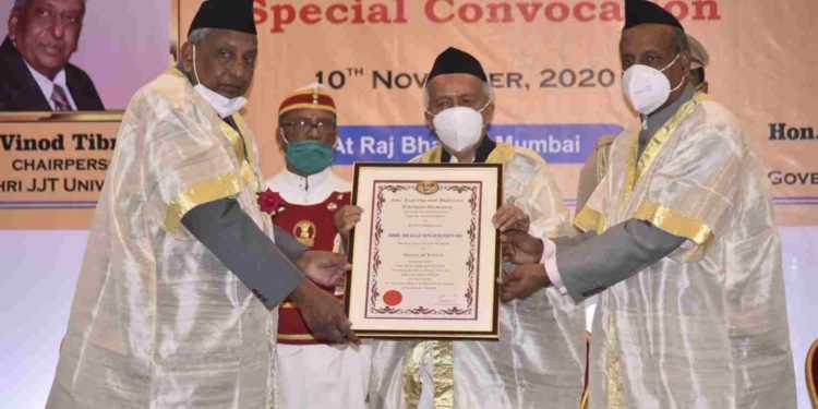 राज्यपाल भगतसिंह कोश्यारी यांना मानद डी.लिट पदवी प्रदान