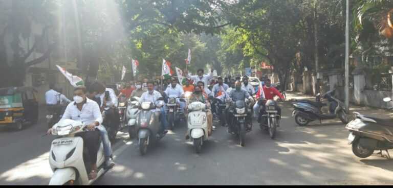 पर्वती मध्ये दुचाकी रॅली- बंद ला प्रतिसाद