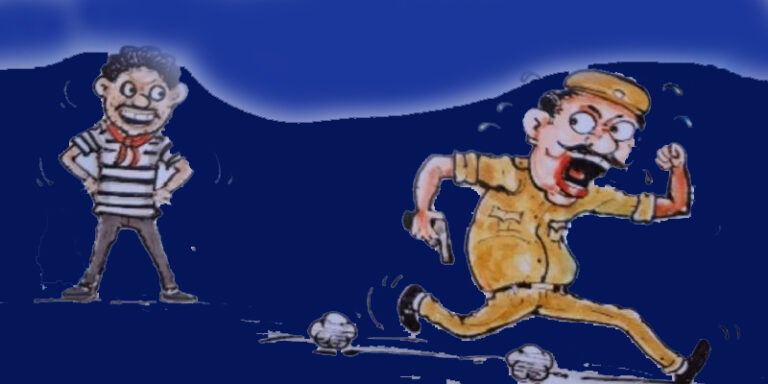 ऐकावंं ते नवलच :समोरून चोर  आले ,अन पोलिसच पळून गेले …
