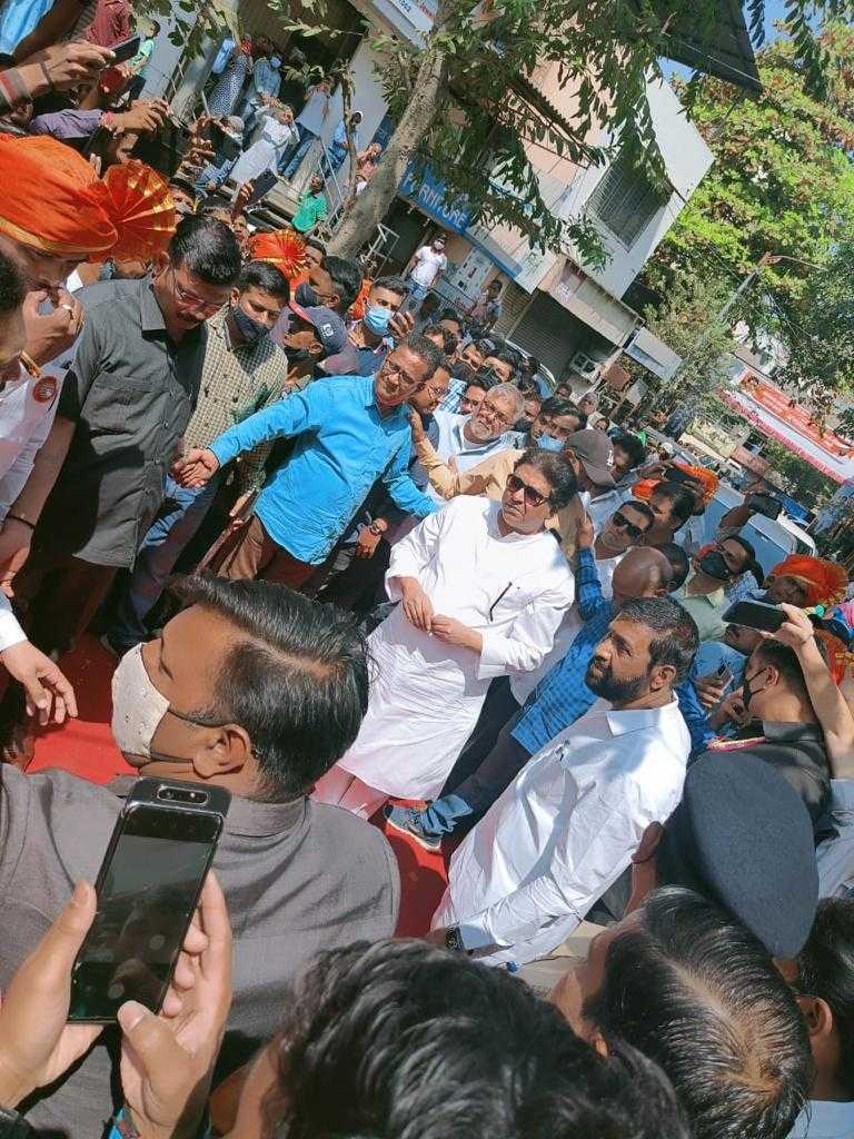 प्रभाग क्रमांक १८ मध्ये राज ठाकरेंचे जल्लोषात स्वागत
