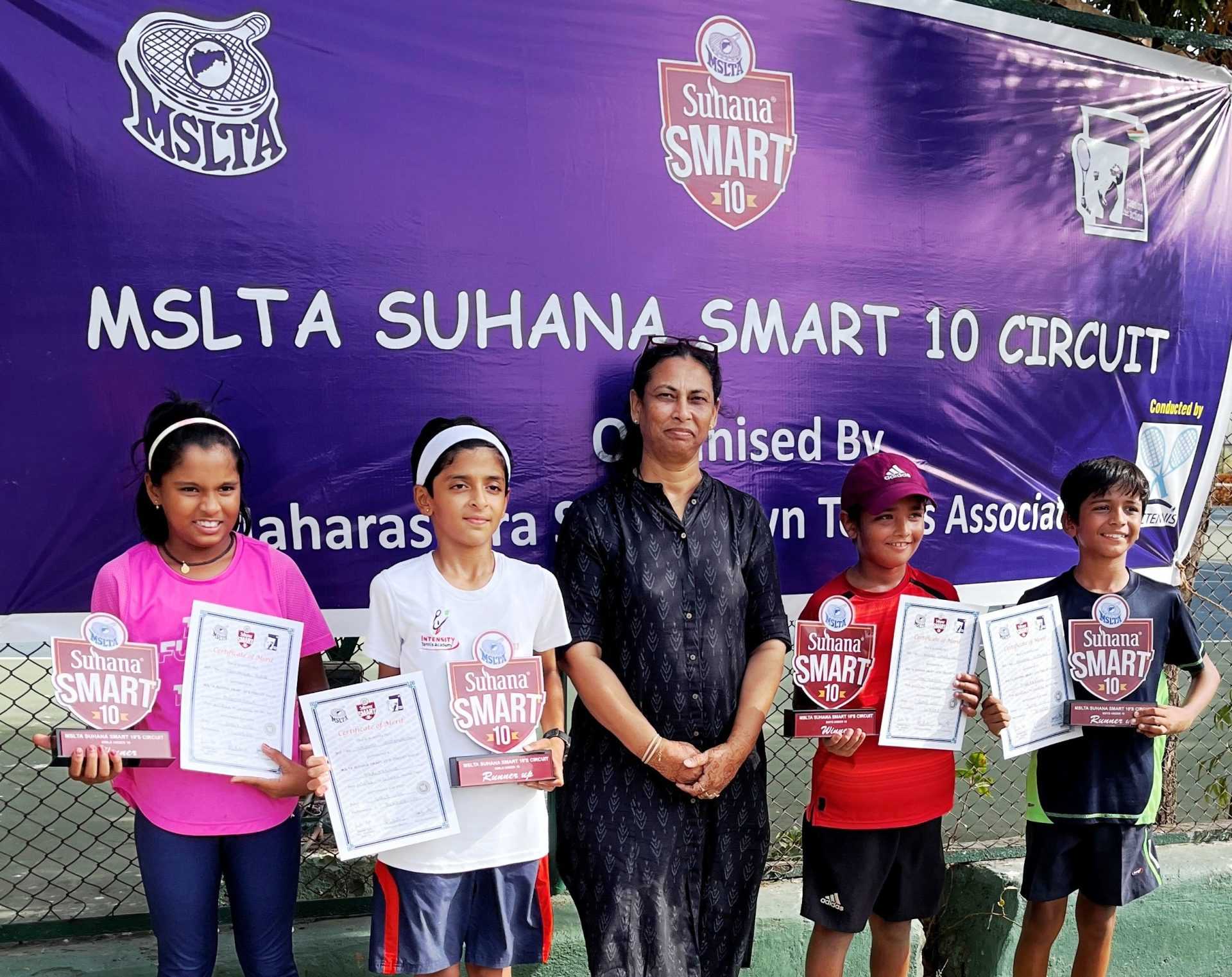 एमएसएलटीए सुहाना स्मार्ट 10वर्षाखालील टेनिस सर्किट स्पर्धेत मुंबईच्या तमन्ना नायर, आरव छल्लाणी यांना विजेतेपद 