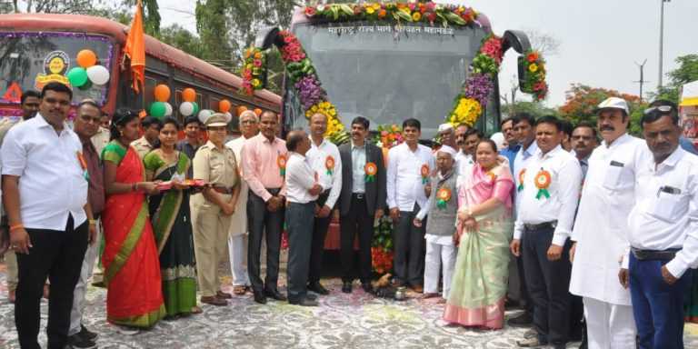 अहमदनगर-पुणे मार्गावर धावली राज्य पर‍िवहन महामंडळाची राज्यातील पह‍िली ‘ई-बस’