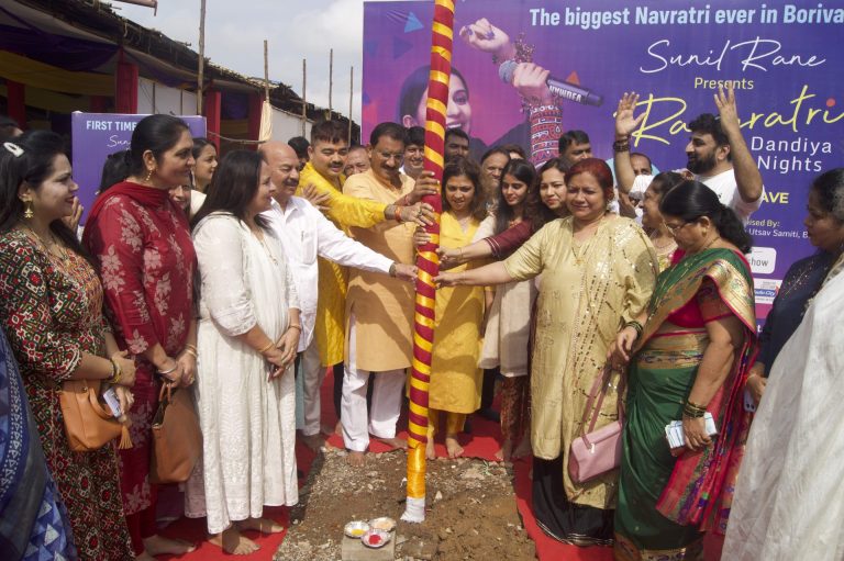 रंगरात्री दांडिया नाईट्सचे भूमिपूजन सुनील राणे यांच्या हस्ते संपन्न