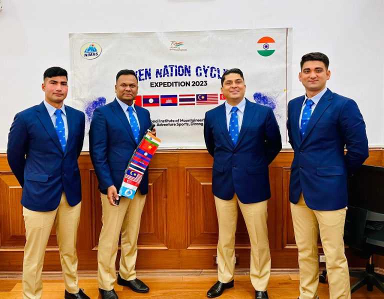 राष्ट्रीय गिर्यारोहण आणि साहसी क्रीडा संस्थेचे पथक 6 देशांच्या सायकलिंग मोहिमेवर