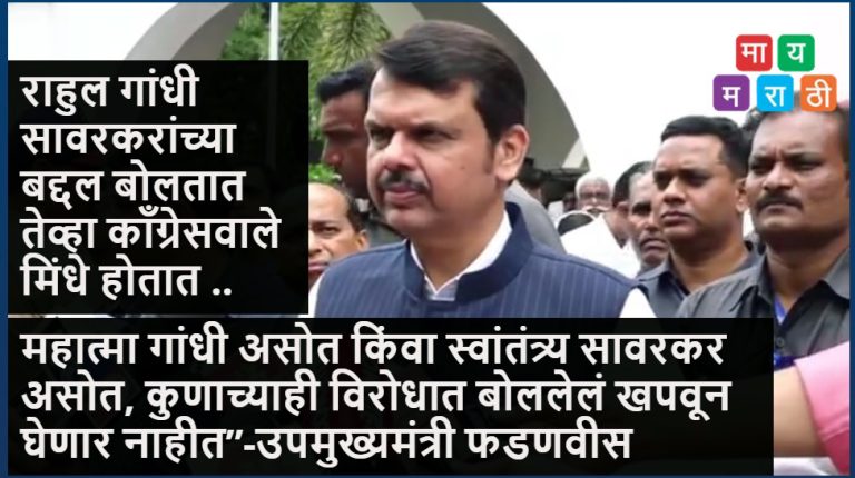 महात्मा गांधी असोत किंवा स्वांतंत्र्य सावरकर असोत, कुणाच्या विरोधात बोललेलं खपवून घेणार नाहीत”-उपमुख्यमंत्री फडणवीस