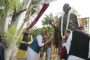 राजनाथ सिंह यांनी महात्मा गांधी यांच्या दहा फूट उंच पुतळ्याचे केले अनावरण