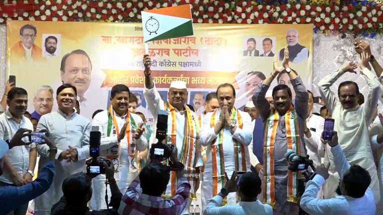 शिवाजीराव आढळराव पाटील आणि कार्यकर्त्यांचा राष्ट्रवादी काँग्रेस पक्षात जाहीर प्रवेश