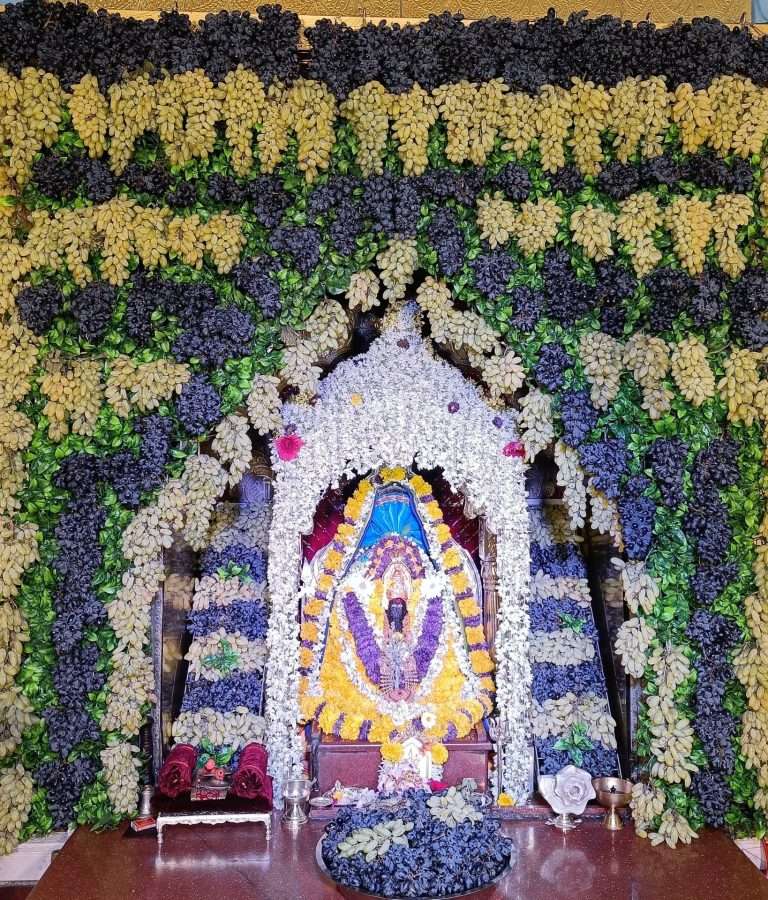 तब्बल ११ हजार १११ द्राक्षांनी सजले ग्रामदैवत श्री काळभैरवनाथ मंदिर