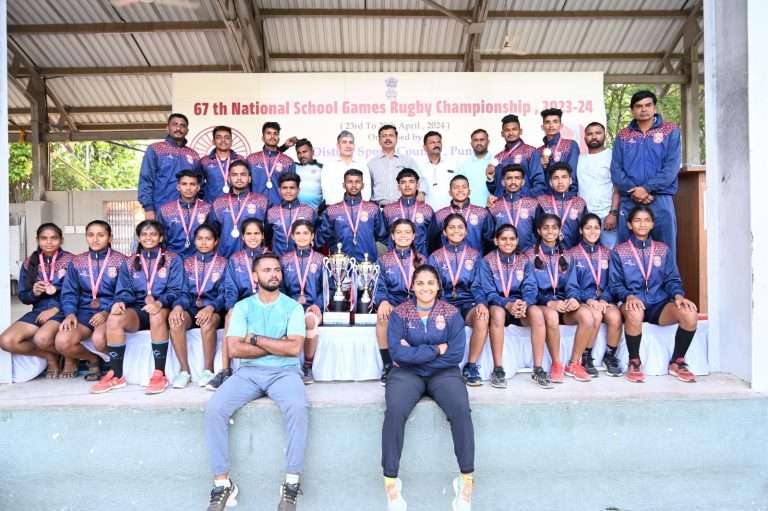 राष्ट्रीय शालेय रग्बी क्रीडा स्पर्धेत महाराष्ट्राचा मुलांचा संघ उपविजेता तर मुलींच्या संघास कांस्य पदक