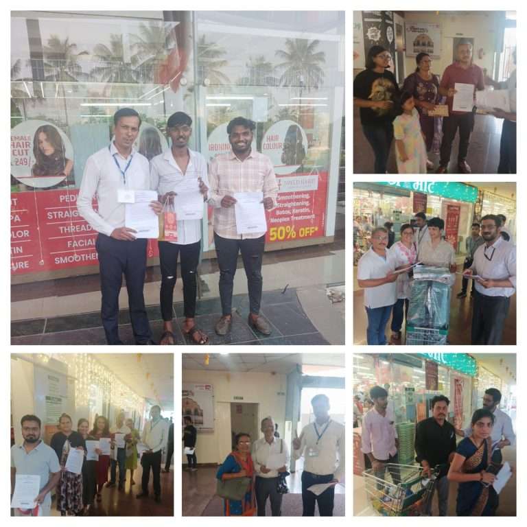 “खडकवासला विधानसभा मतदारसंघाच्या निवडणूक कार्यालयाचे 100% मतदान मोहीम, अभिरुची मॉल, डीमार्ट धायरी आणि वारजे येथे मतदार जागरूकता अभियान”