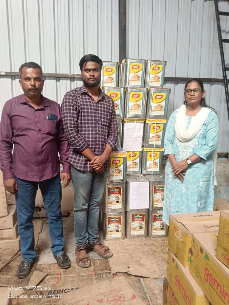 अन्न व औषध प्रशासनातर्फे भेसळयुक्त अन्न पदार्थांचा २४ लाख रुपयांचा साठा जप्त