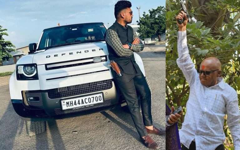 वाल्मीक कराडच्या मुलाच्या कंबरेला पिस्तूल:अंजली दमानियांनी पोस्ट केला फोटो; म्हणाल्या – याच्याही नावावर कोणता शस्त्र परवाना नाही