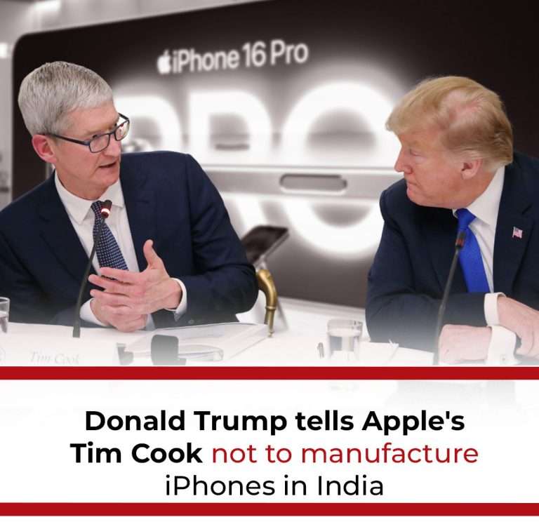 ॲ​​​​​​​पलची उत्पादने भारतात बनवू नका, अमेरिकेत उत्पादन वाढवा, भारत स्वतःची काळजी घेईल-ट्रम्प यांचा कंपनीचे CEO टिम कुक यांना सल्ला