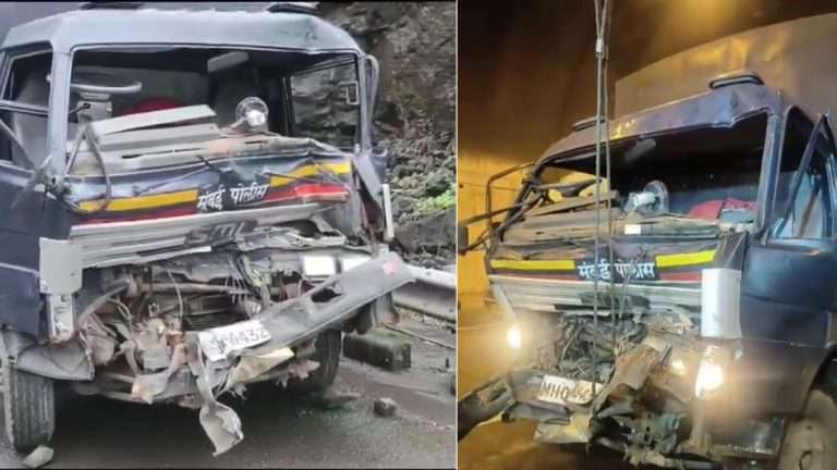 एक्सप्रेसवेवर पोलिसांच्या ताफ्याचा मोठा अपघात:सहा ते सात वाहने एकमेकांना धडकली