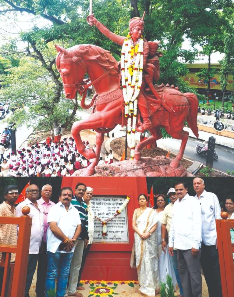 राणी लक्ष्मीबाई यांना अभिवादनविद्यार्थिनींचे चैतन्यपूर्ण वादन : जयघोष, शंख निनादाने दुमदुमला बालगंधर्वचा परिसर
