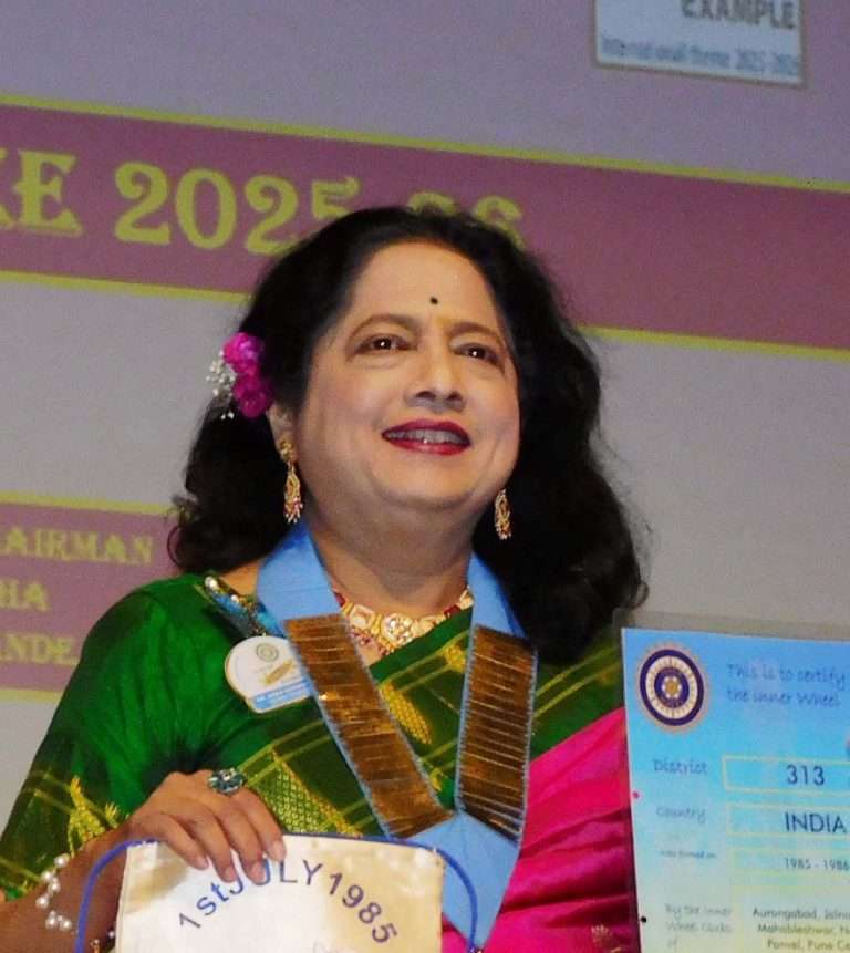 इनरव्हील डिस्ट्रीक्ट ३१३ च्या प्रांतपालपदी डॉ.आशा देशपांडे.