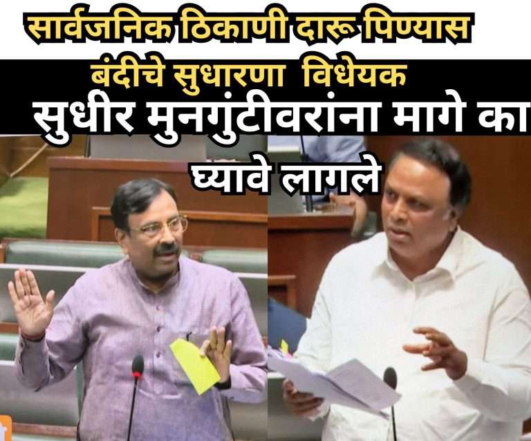 सार्वजनिक ठिकाणी मद्यप्राशन शिक्षेत वाढ:सुधीर मुनगंटीवार यांनी मांडलेल्या विधेयकाचे झाले काय?
