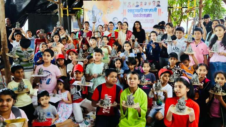 कोथरूडमध्ये शाडू मातीची गणेश मूर्ती कार्यशाळा उत्साहात; हर्षाली माथवड यांचा पुढाकार