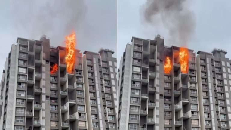 उंड्रीतील चौदा मजली इमारतीत भीषण आग; १५ वर्षीय मुलाचा मृत्यू,अग्निशमन दलाचे दोन जवान आणि तीन नागरिक जखमी