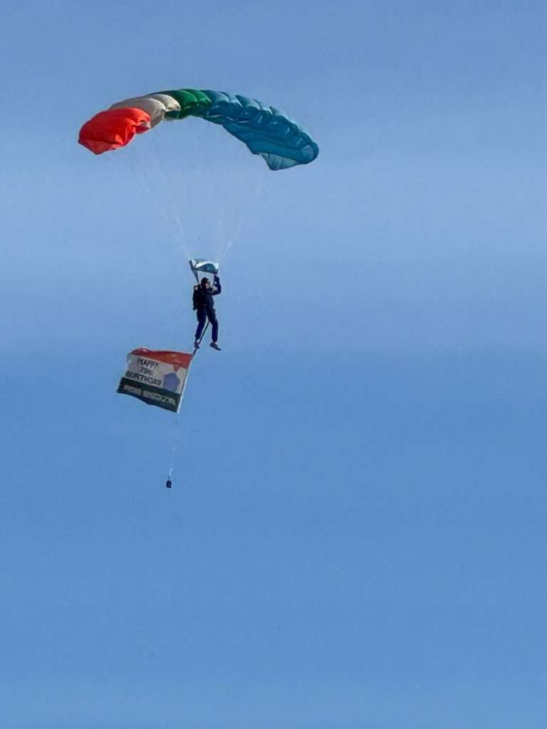 पंतप्रधान नरेंद्र मोदी यांना ७५ व्या वाढदिवसानिमित्त स्पेनमध्ये स्कायडायव्हिंग करून दिल्या शुभेच्छा