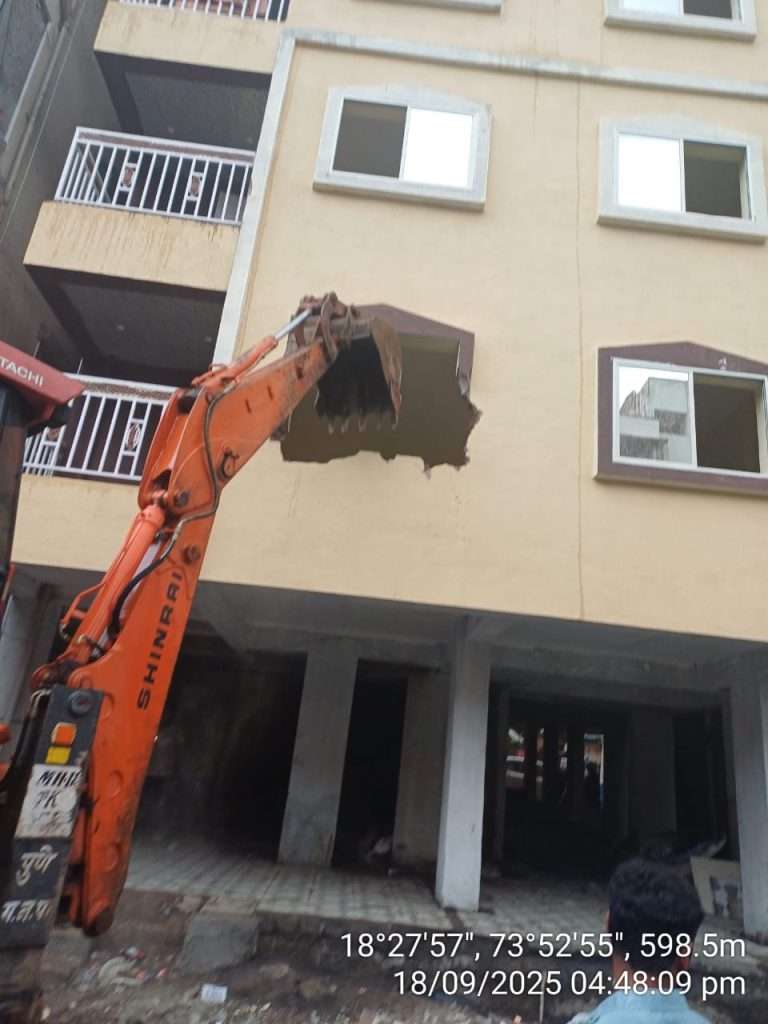 कोंढव्यात बेकायदा इमारतींवर कारवाईचा धडाका सुरूच …