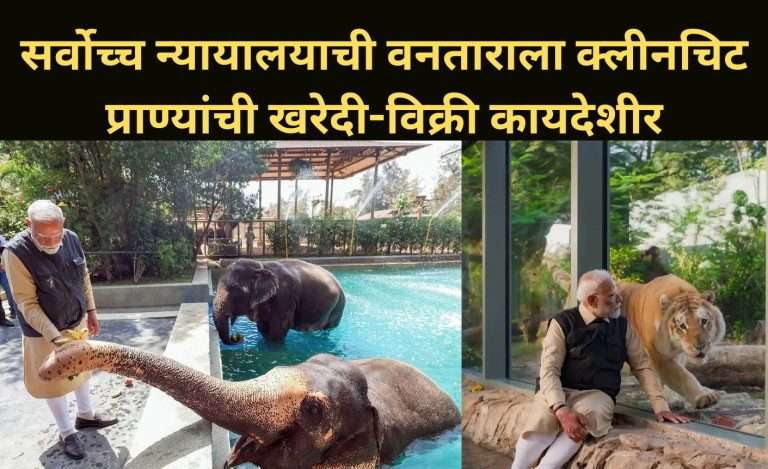 सर्वोच्च न्यायालयाची वनताराला क्लीनचिट:म्हणाले- प्राण्यांची खरेदी-विक्री कायदेशीर