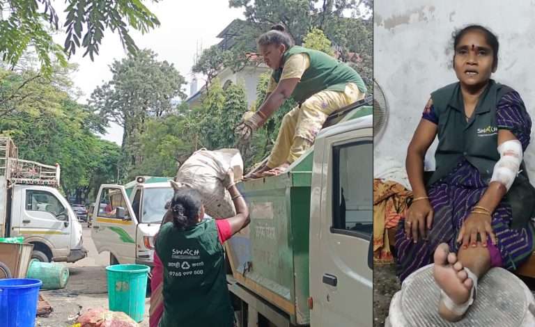 कचरा संकलन करणाऱ्या घंटागाडीच्या धडकेने महिला कचरावेचकाला गंभीर दुखापत