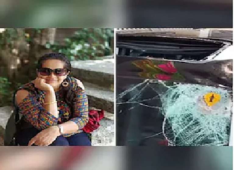 ताम्हिणी घाटात डोंगरावरून घरंगळत आलेला दगड सनरूफद्वारे थेट कारमध्ये पडला; पुण्याची महिला ठार