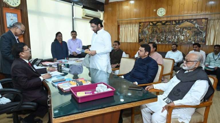 पार्थ पवार यांनी CM देवेंद्र फडणवीस यांच्या उपस्थितीत भरला राज्यसभेचा उमेदवारी अर्ज