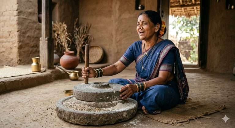 “बाई म्हणे देवा, नको सोन्याचा हार,मान द्यावा जगाने, तोच माझा श्रृंगार”