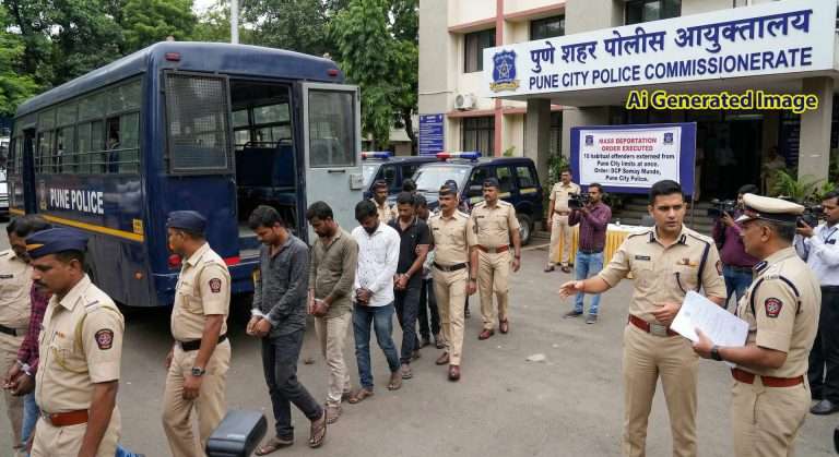 पुणे शहरातून एकाच वेळी दहा गुंड तडीपार