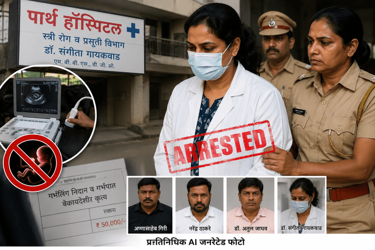 जनावरांच्या सोनोग्राफी मशीनवर महिलांचे गर्भलिंग निदान:पार्थ हॉस्पिटलच्या संचालिका डॉ. संगीता पांडुरंग गायकवाड यांना अटक
