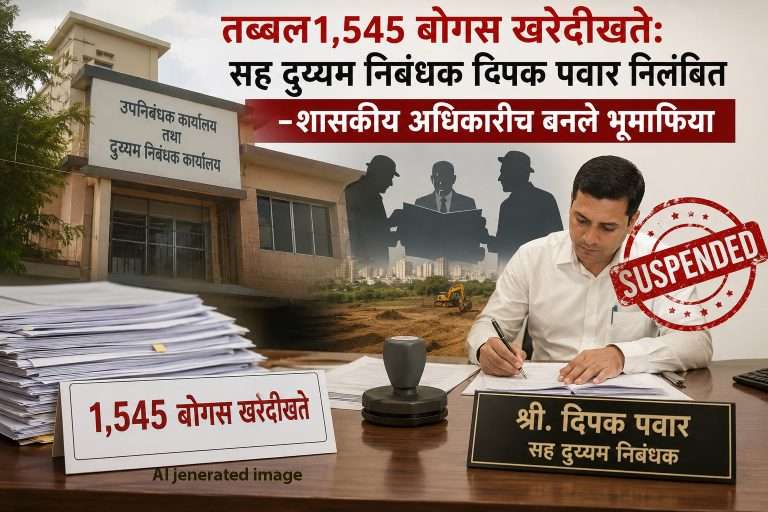 तब्बल1,545 बोगस खरेदीखते:सह दुय्यम निबंधक दिपक पवार निलंबित
