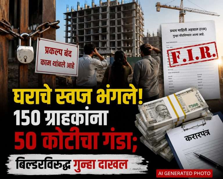 बांधकाम व्यावसायिक समीर जैनने  150 ग्राहकांना लावला  50 कोटींचा चुना :फ्लॅट न देता फसवणूक- गुन्हा दाखल